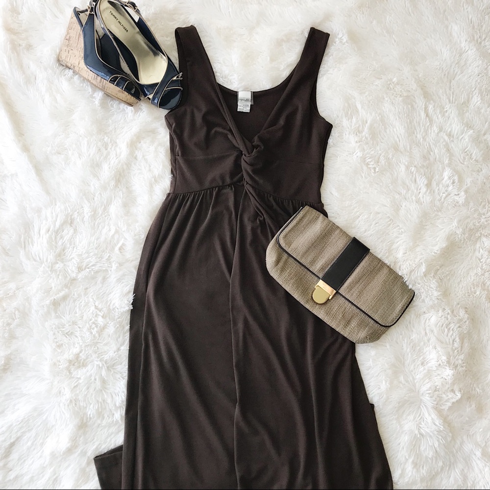 Cover Me long brown empire waist dress size small